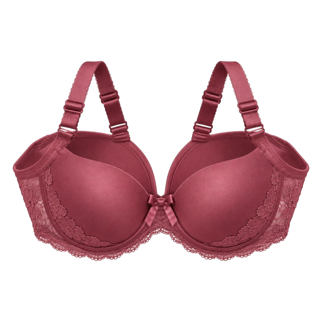 ASCETA Floral Lace Padded Bra – Dusty Rose