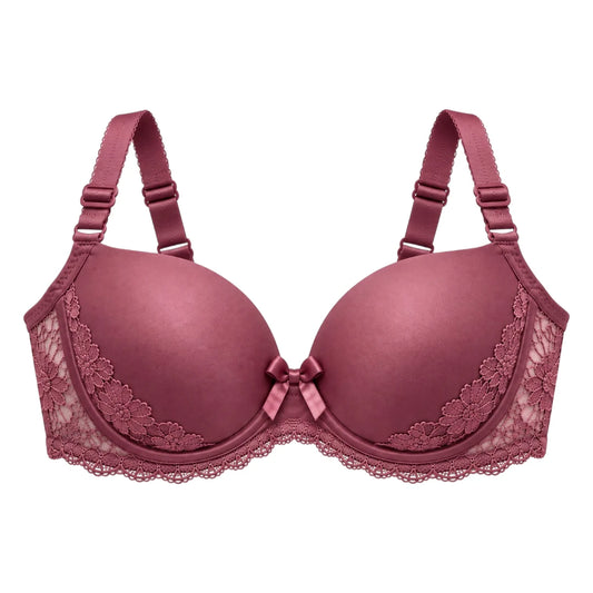 ASCETA Floral Lace Padded Bra – Dusty Rose