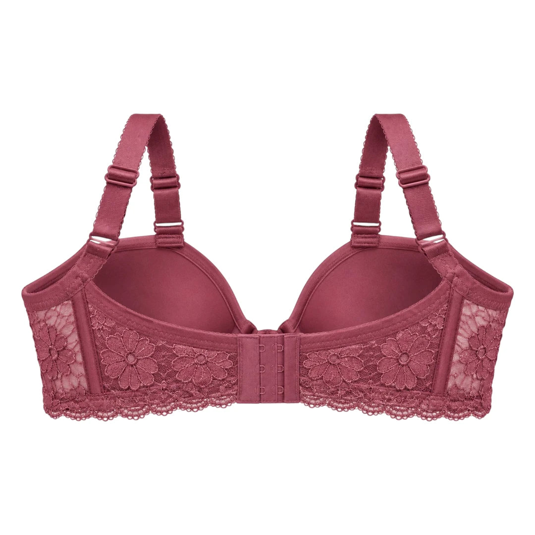 ASCETA Floral Lace Padded Bra – Dusty Rose