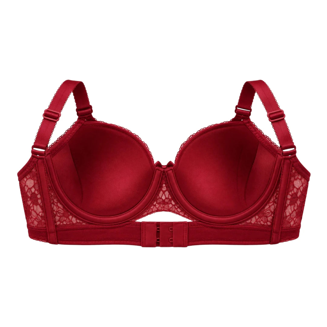 ASCETA Lace Push-Up Bra – Burgundy